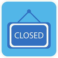 close sign flat icon in square.