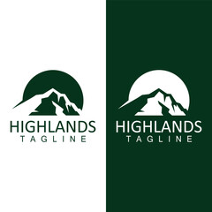 Mountain Logo Simple Illustration Silhouette Template Vector Design
