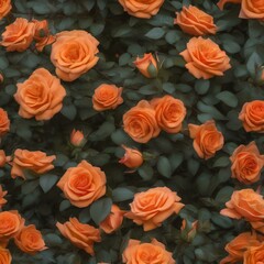 A tree covered in blooming, fiery-orange roses that appear to dance like flames in the twilight2