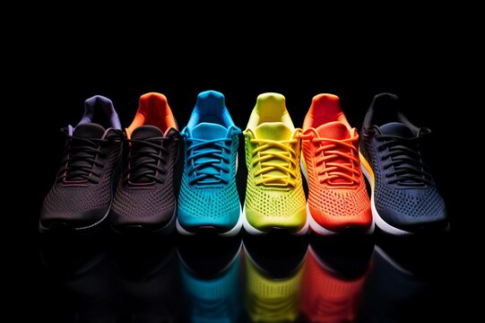 Colorful Running Shoes: Top-Down Elegance, Generative AI