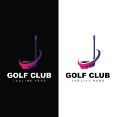 Golf Team Sport Logo Design Tournament Illustration Symbol Template