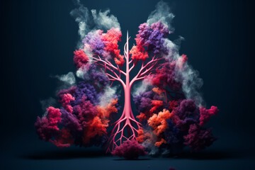 abstract colorful splash of illustration of human lungs . health care concept