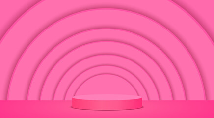 pink podium with sale text background in the pink room	