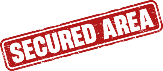 Secured Area square grunge stamp
