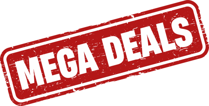 Mega Deals square grunge stamp