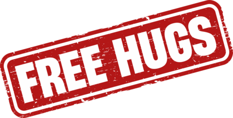 Free Hugs square grunge stamp