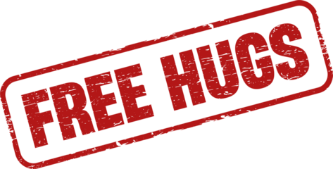 Free Hugs square grunge stamp