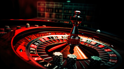 High contrast image of casino roulette