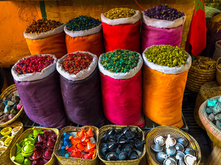 colorful spices in a market