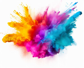 Colorful mist and paint splatter neutral background