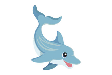 Cute Dolphin Character Design Illustration