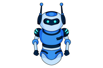 Robot Assistant Character Design Illustration