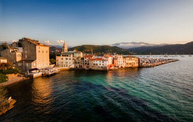Fototapeta na wymiar Evening at the Coastal City of Saint-Florent on Corsica, France