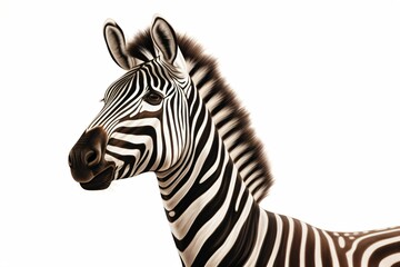 Fototapeta na wymiar Zebra face vector illustration isolated on a plain white background