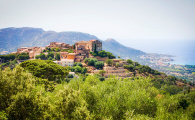 Fototapeta na wymiar The Beautiful Village of Pigna in the Balgane Region on Haute-Corse, Corsica, France