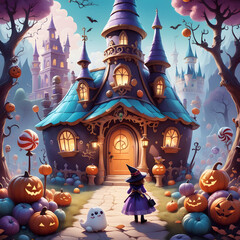 Trick-or-treaters stumble upon a whimsical candy kingdom and must navigate through its sugary landscapes to escape
