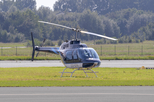 Sint Truiden. Limburg - Belgium 03-09-2023. Bell 206 JetRanger. Public  airshow of vintage aircraft  at the Sint Truiden Aero Club