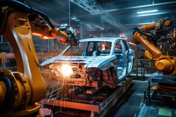 Smart factory solutions, boosting efficiency and productivity in industry 4.0, artificial intelligence in automotive design, revolution in vehicle technology, innovative high-tech, Generative AI.