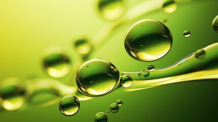 green olive oil with bubbles in the style of abstract structure
