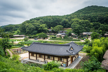 Fototapeta na wymiar views of traditional yangdong village in gyeongju, south korea