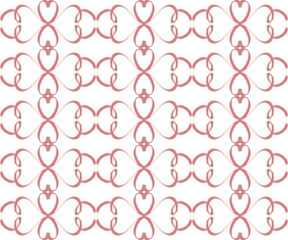 red heart filigree art drawn seamless pattern background