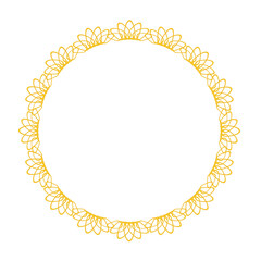 golden crown art drawn round frame border