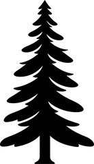 Christmas tree concept, silhouette, black, vector illustration.