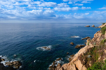 Rocks and sea on the Mediterranean coast, Costa brava catalana