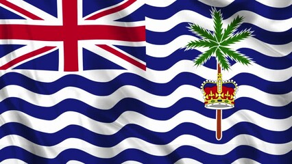 British Indian Ocean Territory Flag Waving Loop