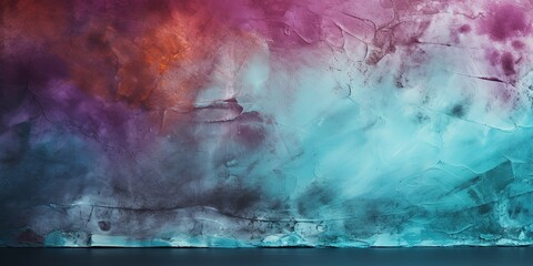Purple blue green abstract background. Gradient. Toned colorful concrete wall texture. Magenta teal background with space for design
