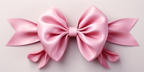 Realistic pink ribbon. Breast cancer awareness symbol