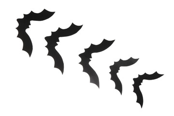 Fototapeta premium Paper bats for Halloween party on white background