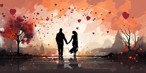 Valentine in the form of universal love of two people