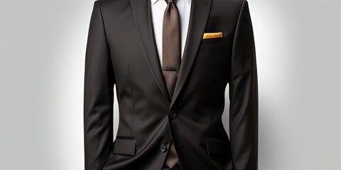 Mockup of a tuxedo suit on a transparent background, men's suit for business, a man in a suit