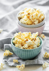 Tasty salted homemade popcorn
