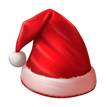 Red santa claus hat isolated on Transparent