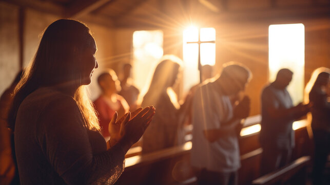 Faith-Based Community Engaging in Acts of Worship, religion, good, faith, with copy space