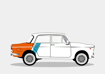 Vector illustration of modified classic 4 seater car.
