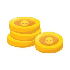 Pirate coins vector colorful stickers Icon Design illustration. EPS 10 File