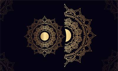 luxury mandala with abstract background  with golden arabesque pattern  style.