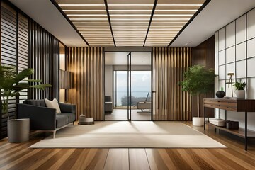 Fototapeta premium modern living room with floor