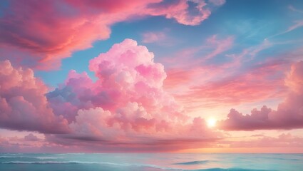 Fototapeta na wymiar The Clouds of Colors: A Vibrant and Cheerful Artwork