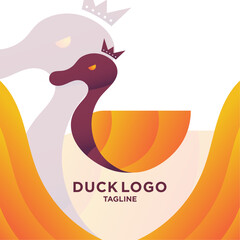 Vector modern Gradient Duck Logo Design