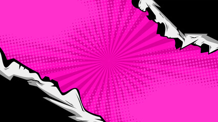 comic background with torn paper effect in the corners © Asta Desain