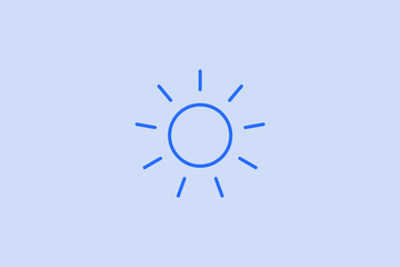 Geometric sun energy illustration in flat style design. Vector illustration. Duotone blue color. © HenryFord
