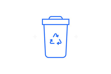 Isolated Geometric recycling illustration in flat style design. Vector illustration. Duotone blue color.