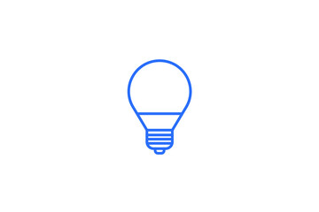 Isolated Geometric lightbulb illustration in flat style design. Vector illustration. Duotone blue color.