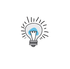 Vector light bulb icons with concept of idea.