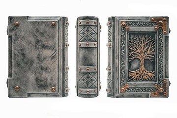 White leather book with gilded tree of life