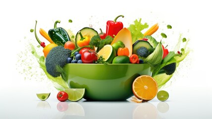 fresh vegetables and fruits. fresh salad for world vegan day. world vegetarian day. world food day